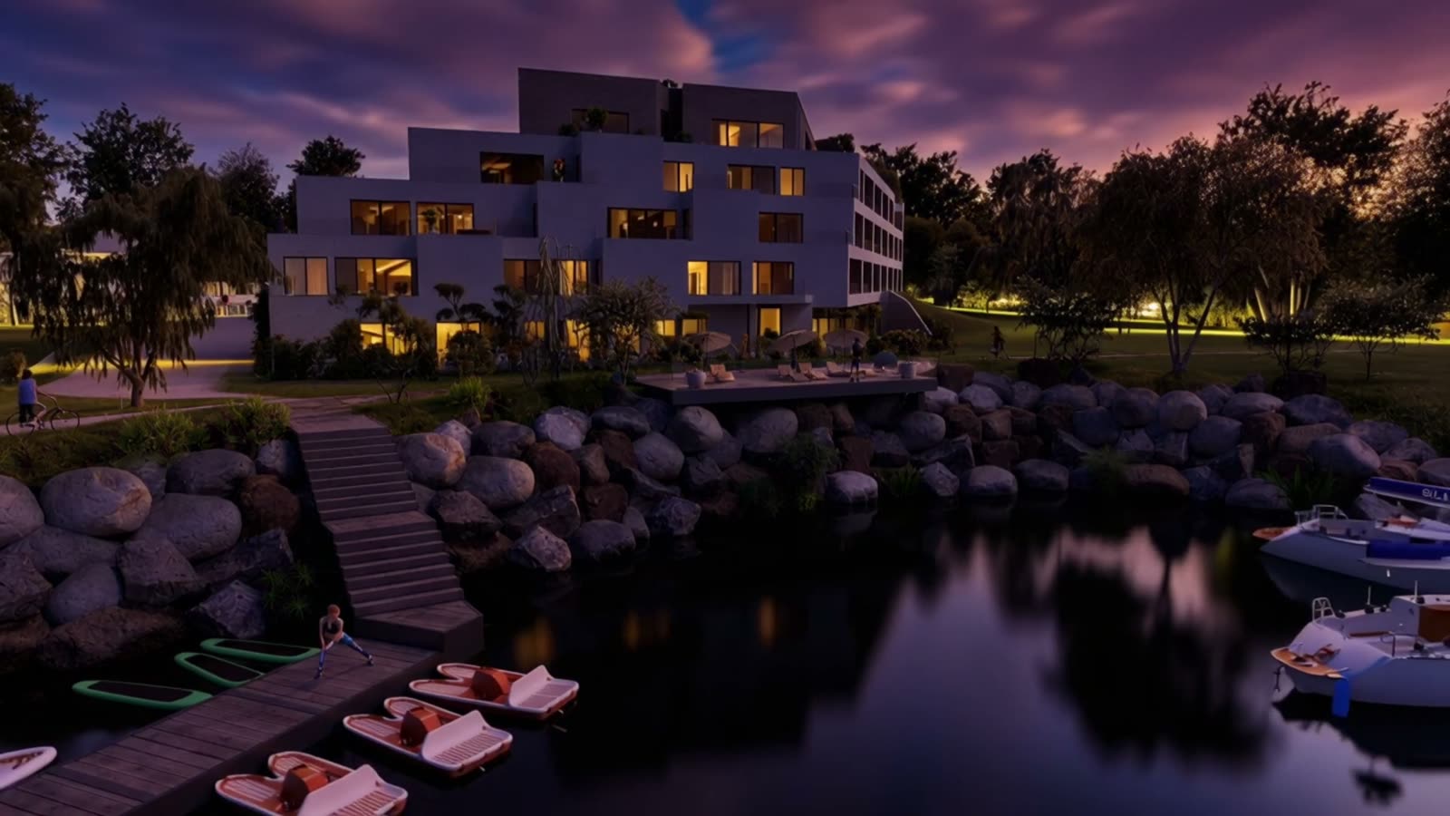Jezioro Żywieckie i teren wokół inwestycji, apartament B.04